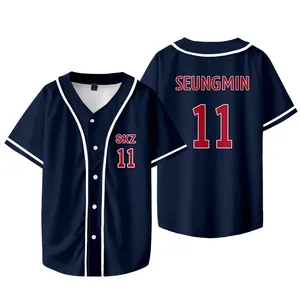 Maillot de baseball à manches courtes, uniforme de baseball pour enfants et adultes, haut surdimensionné - Product Image 6
