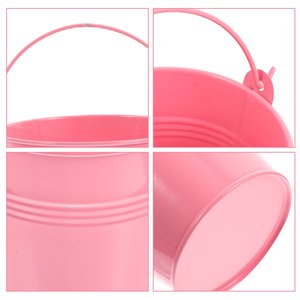Custom Pink <b>Mini</b> Metal Pail Durable Rust-Resistant Iron Bucket Garden Planter Pot for Wedding Decor Garden & <b>Storage</b> Planters - Product Image 2