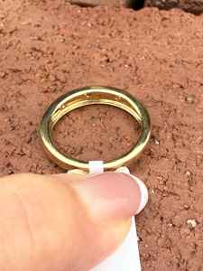 Bague de fiançailles et de mariage en or jaune 14 carats, sertie de diamants naturels, avec un cadre en émail vert luxueux, empilable - Product Image 6