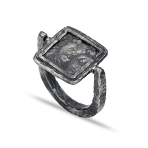 Diseño cuadrado 22K Anillo chapado en oro Anillo de plata Venta al por mayor Hecho a mano 925 Joyería de plata esterlina Moda de moda para mujeres - Product Image 4