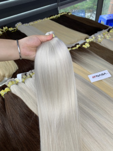 Superventas 100% Raw Vietnamese Super Double Drawn 8 pulgadas Impresionante belleza rubia para mujeres-100% Extensiones de cabello humano a granel - Product Image 3