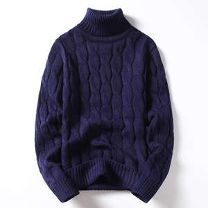 Pull à col roulé pour hommes 100% coton Premium doux tricoté pull chaud léger élégant confortable durable hiver - Product Image 3