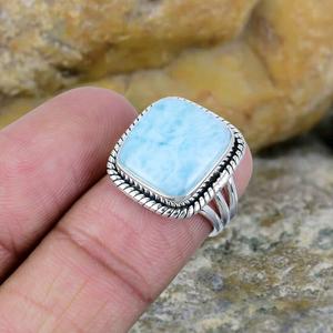 แหวนลาริมาร์สไตล์คลาสสิกของผู้หญิง925เงินประดับด้วยหนามเตยอัญมณีสำหรับวันครบรอบแต่งงานหมั้น - Product Image 3