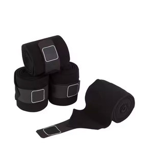 High Quality Custom Made <b>Black</b> Polar Fleece Hand and Leg <b>Wraps</b> for Horse Riding with Safety Knee Guard Support - Product Image 2
