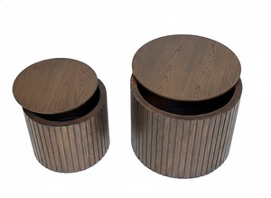 Table gigogne carrée moderne pour salon, ensemble de 2 pièces, design durable et peu encombrant - Product Image 4