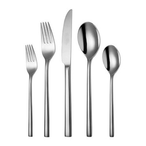 Vaisselle en gros manche pointu cuillère fourchette couverts finis en acier inoxydable vaisselle cuillère couteau fourchette ensemble de couverts - Product Image 5