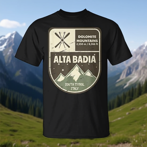 Alta Badia Dolomite Mountains Italie T-shirt vintage unisexe adulte S M L XL XXL - Product Image 3