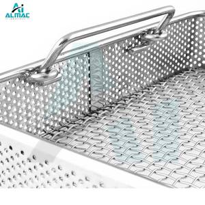 Cesta de Almacenamiento ALMAC Din, Base Plana, Laterales Perforados, para un Almacenamiento Confiable de Instrumentos, Manipulación Segura, Certificación CE, Hospitales, UCI - Product Image 4