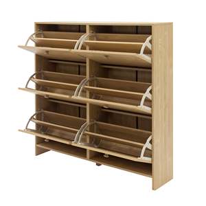 Sisco <b>6</b>-<b>Drawer</b> Modern Scandinavian Style Shoe Cabinet Revolving and Portable Durable Living Room Furniture Home Shoe Racks - Product Image 2