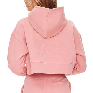 Sudaderas con capucha cortas ligeras de alta calidad para mujer, ropa de invierno transpirable con impresión personalizada - Product Image 2