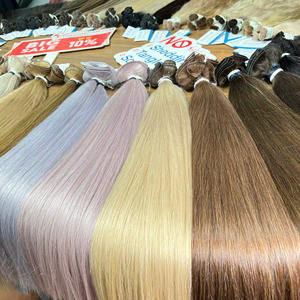 Extensión de cabello humano vietnamita de calidad de lujo de trama atada a mano, liso natural, 6-32 pulgadas, listo para enviar - Product Image 5