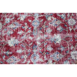 พรมตุรกีขนาดใหญ่ 5.2x8.6 ฟุต พรมวินเทจ พรมลายจุดสีแดง - Product Image 5