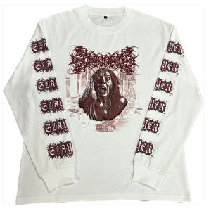 T-shirt surdimensionné de sport en coton avec logo personnalisé T-shirt à manches longues et col rond pour hommes vente en gros - Product Image 1