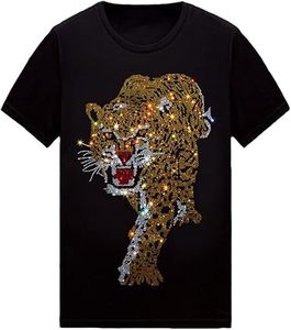 Custom Cotton Rhinestone Neck <b>Short</b> <b>Sleeve</b> Plus Size Men's T-<b>shirts</b> Drop Shoulder <b>White</b> Rhinestone T <b>Shirt</b> for Men - Product Image 5