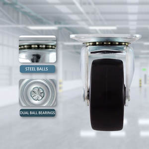 Roulette pivotante en polypropylène (PP) noir de 2 pouces Plaque pivotante supérieure Hôpitaux Écoles Salles de bains Entrepôts Gymnases Salons Salle à manger - Product Image 4