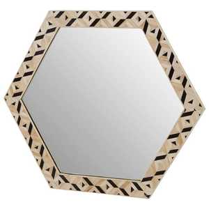 Miroir en os avec motif géométrique en étoile en noir et blanc pour la maison et le bureau - Product Image 3