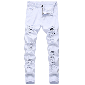 Jeans en denim pour homme, coupe droite, taille mi-haute, coupe régulière, streetwear, 100% coton denim, service OEM - Product Image 3