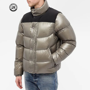 Chaqueta acolchada Premium personalizada con cuello levantado y logotipo frontal, carcasa de nailon resistente al agua, forro suave, cremallera duradera para climas fríos - Product Image 1