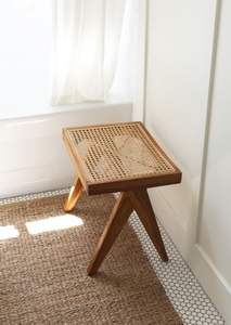 Handmade Wooden Side <b>Table</b> with Rattan Cane Webbing Top Natural Solid Wood <b>Table</b> for Home & Cafe Decor - Product Image 3