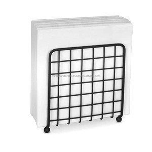 Grille métallique noire de Collection, porte-serviettes en fil plat antidérapant et autoportant pour Table à manger et porte-serviettes de cuisine - Product Image 2