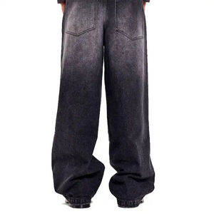 Pantalon en jean baggy streetwear pour homme, coupe ample et surdimensionnée, style vintage, coupe skate, taille mi-haute, noir délavé - Taille plus - Product Image 4