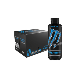 Boisson Énergisante Monsters Super Fuel Blue Ice 500ml, 15 Kj/100ml, 3 Kcal, 0g de Matières Grasses, 1g de Glucides, Faible en Calories, Rafraîchissante - Product Image 1