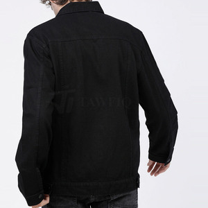 Chaqueta vaquera transpirable de algodón con cuello levantado para hombre con logotipo personalizado para uso en exteriores en invierno, venta al por mayor - Product Image 4