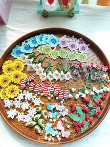 Boucles d'oreilles pendantes faites main en coton <span class=keywords><strong>au</strong></span> <span class=keywords><strong>crochet</strong></span>, motif carré <span class=keywords><strong>Granny</strong></span>, micro-<span class=keywords><strong>crochet</strong></span> - Product Image 2