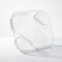 Barquette en plastique BOPS transparente pour nachos avec compartiment pour sauce, pour collations, pain, biscuits et gâteaux