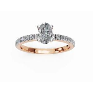 แหวนเพชรทรงรีเม็ดเดี่ยวสุดหรู 0.540 กะรัต ทอง 9 กะรัต 14 กะรัต 18 กะรัต ผลิตจากเพชรเลี้ยงในห้องปฏิบัติการ ขายส่งจากผู้ผลิต OEM - Product Image 1