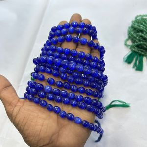 Monalisa ลูกปัดแก้วทรงไข่สีฟ้าธรรมชาติชนิดพลอย - Product Image 2