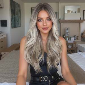 DWY High Quality Ash Blonde Synthetic Lace <b>Wig</b> Chic & Versatile Elegance with Side Part Hairline <b>Short</b> Straight Style - Product Image 1