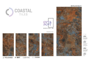 Porcelaine 600x1200mm Brun Poli Moderne Carreaux De Sol En Brique Metalcid Multy - Product Image 2