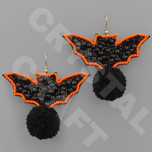Pendientes de cuentas de diseñador fantasma de Halloween para mujer Día conmemorativo patriótico naranja blanco azul Color boda cristiana - Product Image 2