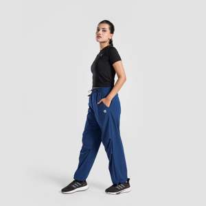 Women's Micro Swag Bottoms Teal Colored Breathable Silk Pants Elastic Waist <b>Harem</b> Style Wide-Leg Loose Fit for Autumn Season - Product Image 4