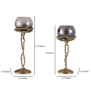 Hot Sell Brass Candle Holder Golden Wedding Decoration Beading <b>Lantern</b> Set at Cheapest Price in India Christmas - Product Image 2
