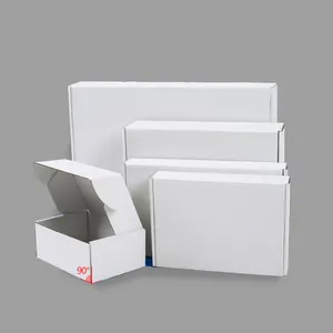 Cartón corrugado plegable reciclado, Impresión de envío, embalaje artesanal de cartón para ropa, personalizado con logotipo, cajas de papel para correo