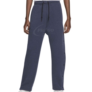 กางเกงแทร็คสตรีทแวร์ผู้ชายสั่งทำพิเศษ ผ้าแคนวาสคอตตอน 100% กางเกงวอร์มฮิปฮอปทรงขาบานแบบซ้อนทับ ทรงหลวม ระบายอากาศได้ดี กันน้ำ - Product Image 1