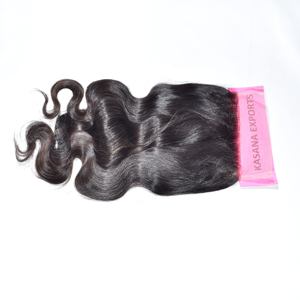 6*6 fermeture 100% Machine double trame cuticule alignée droite vietnamienne femmes noir couleur naturelle indienne Extensions de cheveux humains - Product Image 2