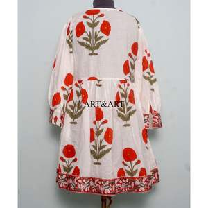 Vestido de Trabajo de Algodón 100% Hecho a Mano, Estampado Digital, Tejido de Punto, Ropa de Verano, Cintura Natural, Alta Calidad, Venta al por Mayor - Product Image 5