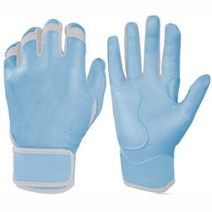 Gants de frappe de baseball et de softball professionnels personnalisés en cuir léger, respirants, écologiques, à manchette longue, avec fermeture à boucle - Product Image 1