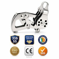 Câble métallique marin en acier inoxydable 316, 6 mm, bloc de navigation à roulement à billes, poulie triple pivotante en nylon, accessoires de quincaillerie pour yacht et bateau
