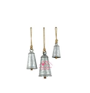 Set of 3 Galvanize Metal Christmas Decor <b>Ornaments</b> for Home Decorative Metal Bells for Home Hotel Indoor and Outdoor Decor Use - Product Image 2