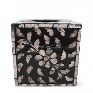 Caja de Pañuelos de Nácar Hecha a Mano al por Mayor, Elegante Decoración de Concha Incrustada, Accesorio Decorativo para el Hogar - Product Image 1