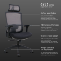 Chaise de bureau ergonomique personnalisée AODA en maille, dossier haut, soutien lombaire réglable, chaise de bureau informatique avec accoudoirs 4D