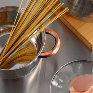 Set di pentole in acciaio inox da 8 pezzi adatto per piani cottura a induzione, Collezione Premium San Ignacio + Olio di Rame Bergner e - Product Image 5