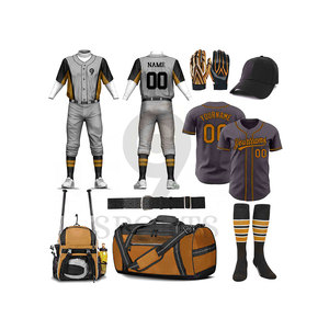 Kit de baseball pour hommes Ensemble complet de maillots et shorts respirants OEM ODM Nom de l'équipe personnalisé Kit de baseball disponible - Product Image 1