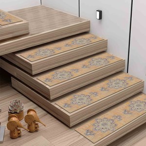 Alfombra con Estampado Étnico, Diseño Moderno Azul Desgastado Personalizado y Lavable, Alfombra de Entrada - Product Image 3