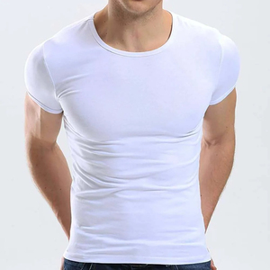 Haute qualité hommes 100% coton t-shirt blanc col en V t-shirts 100% coton hommes nouvelle mode dernière conception Slim Fit T-shirts - Product Image 6