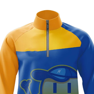 Sublimated Canvas <b>Half</b> <b>Zip</b> <b>Jacket</b> <b>Men's</b> Comfortable Fit Breathable Quick Dry Front Logo for Gym Running - Product Image 5